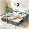 LIVLUX Divano letto 2 posti, divano letto convertibile 90/180 x 200 cm, con rete a doghe in tessuto vellutato, divano convertibile estensibile (grigio A)