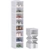 HOMCOM Scarpiera Modulabile, 8 Contenitori per Scarpe Impilabili, Bianco