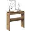 Mokuyary Tavolo consolle in rovere Artisan, 102 x 30 x 80 cm, in legno di legno sottile, con ripiano, tavolino da ingresso, divano per soggiorno, ingresso, corridoio
