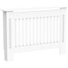 HOMCOM, Copritermosifone a Doghe in MDF Moderno, 112x19x81 cm, Bianco | Copri Termosifone, Antiribaltamento, per Casa e Ufficio
