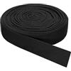 QUARKZMAN Nastri in Sbieco Twill, 10M x 25mm Nastro di Cotone in Tessuto Rotolo Nastro a Spina di Pesce Fettuccia per Abbigliamento Accessori Borse Cucito Fai da Te Rilegature, Nero