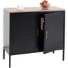 Mendler Credenza armadietto con 2 sportelli HWC-L84 metallo MDF 90x90x40cm - nero
