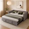 BLSYHDH Divano Letto Allungabile BLSYHDH 90/180 x 200 cm, con Rete a Doghe, Estraibile, Multifunzione in Tessuto Vellutato Grigio