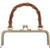 FGUJSUR Borsa a Tracolla in Metallo Stile Vintage con Chiusura a Bacio Manico in bambù Fermagli for Gioielli Elementi di Fissaggio for Cucire Forniture for Borse(Bronze 20cm A)