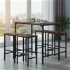 anrekl Set tavolo da pranzo e sedie da 5 pezzi, tavolo da bar alto per cucina, tavolino alto, adatto per cucina sala da pranzo soggiorno, tavolo da bar 100x60x90 cm, marrone scuro