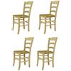 t m c s Tommychairs - Set 4 sedie modello Cuore per cucina bar e sala da pranzo, robusta struttura in legno di faggio levigato, non trattato, 100% naturale e seduta in paglia