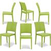REDÒKASA Sedia in polipropilene FLORA, MADE IN ITALY, impilabile, resistente ai raggi UV, design moderno, ideale per interno ed esterno (6, Verde lime - Senza Braccioli)