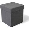 Briconess.com Pouf Contenitore Quadrato in Stoffa Grigio Scuro 38x38xH40 cm