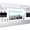 B BELINI GROUP BELINI parete attrezzata parete attrezzata NEX 3 con LED, Bianco/Nero