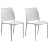 HOUSE COLLECTION , SEDIE VOLGA, SENZA BRACCIOLI, IN POLIPROPILENE, BIANCO, DESIGN IMPILABILE, (BCA148X2)