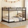 NovaFurnish Lettini per bambini, 140 x 200 cm, letti a castello, letti in ferro, forma classica, colore nero