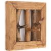 CREEDWOOD Appendiabiti da Parete Leonor 25 | Legno di Mogano, 25 cm, 3 Ganci | Appendiabiti a Ramo, Barra di Ganci, Appendiabiti da Ingresso, Ganci da Parete, Pannello