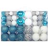 rockible Ornamento da 100 Pezzi, Set di Ornamenti Colorati, Palline, Decorazione, Decorazioni per L'Albero di Natale da Appendere per Fidanzamento, Anniver, Bianco Blu Argento
