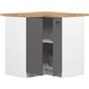 BDW - Armadio da cucina - Mobile angolare cucina con ante e piano di lavoro - Armadio 90 cm di larghezza, 85 cm di altezza - Mobili da cucina singoli, mobili da cucina (Bianco/Grigio)