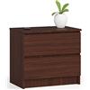 AKORD | Cassettiera K60 a 2 Cassetti | Moderna Mobiletto per Soggiorno Sala da Pranzo Camera da Letto Corridoio Bagno | Armadio Cameretta | 60x55x40 cm | Wenge