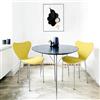 Chleby Set di 2 Sedie da Pranzo Sedia Polipropilene Sedie da cucina impilabili Sedie in Plastica adatte per Sala da Pranzo, Soggiorno, Giallo