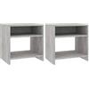 vidaXL 2X Comodini con Ripiano e Vano a Giorno Classici Eleganti Versatili Armadietto Tavolino Salotto Grigio Cemento in Truciolato