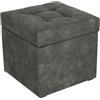 MG Design Pouf contenitore imbottito 45 x 45 cm Grigio - capacità ca. 50L, fino a 300 kg, superficie resistente e morbida, struttura solida, già montato e facile da pulire