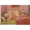 LVTFCO Famoso Fernando Botero Poster E Stampe《Sdraiato Nudo》Arte della Parete Fernando Botero Dipinto su Tela per La Casa Decorazione della Parete di Arte Immagine 50x70cm Senza Cornice