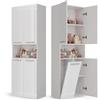 CDF Mobile Bagno Colonna 1 Cesto 174x60x30 cm Bianco Lucido con 2 Ante | Armadietti chiusi, portabiancheria integrati, finitura brillante, per lavanderia, organizzazione casa
