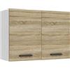 B BELINI GROUP Belini - Armadietto Sospeso da Cucina, Mobili SG, Larghezza 80 cm, Con 2 Ante, Pensili da Parete, in Rovere Sonoma
