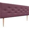 DHOME Testiera in Similpelle o Tessuto ACUALINE con 3 File Intervallate di Bottoni e Piedini Testata Imbottita Letto di Lusso (Similpelle Vino Rosso, 160cm)