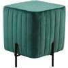 Leone Living - pouf quadrato velluto a coste modello Sissy con piedini metallo nero opaco - poggiapiedi velluto (Bosco) - Pronta consegna