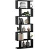 MATKAM Libreria BASK MAX in truciolato, L/H/D 76,4x210x28cm, scaffale indipendente, scaffale a cubo, perfetto come divisorio, disponibile in vari design (nero)