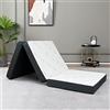 LIFEZEAL Materasso Pieghevole Campaggio, Singolo, 80x193x10cm, Imbottito in Spugna, Fodera Sfodrabile, Lavabile, Futon, Pouf, per Ospite e Viaggio, con Maniglia Portatile, Ortopedico, 3 Parti, Grigio