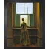 1art1 Caspar David Friedrich Stampa d'Arte e Cornice (MDF) - Donna alla Finestra, 1822 (50 x 40cm)