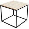 Spetebo Tavolino in metallo con piano in legno, 39 x 39 x 36 cm