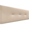 DHOME Testata in Similpelle o Tessuto Acualine Liscio con Bottoni Rivestiti in ALTA GAMMA Testata Letto di Lusso Imbottita Moderna (Similpelle Beige, 150x50cm (Letti 150/160))