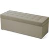 MG Design Pouf contenitore imbottito 45 × 120 cm Grigio - capacità ca. 140 L, fino a 300 kg, struttura in legno massiccio, superficie opaca con trama fine, già montato e facile da pulire