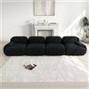 Rvjiahe Divano 4 posti in morbido velluto a coste, imbottitura 32D altamente elastica, adatta agli animali domestici ed ergonomica, confezionata sottovuoto, combinabile liberamente senza montaggio per