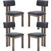 chairus 4 PZ Sedie Cucina in Tessuto con Gambe in Legno, Grigio