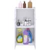 LANTUS Mobiletto portaoggetti per WC, mobile da bagno, supporto carta igienica con armadio e ripiani regolabili-30 x 22 x 75 cm (B) bianco