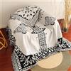 FANSU Telo Copridivano 1 2 3 4 Posti Copripoltrona Copriletto Matrimoniale Multiuso Copritutto, Coperta Copridivano Antiscivolo Fodere per Poltrona per Soggiorno (Nero Bianco,180 * 130cm)