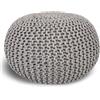 Casamia Pouf Ø 55 o Pouf/sgabello a maglia, cuscino da pavimento, 45 cm, per interni, diametro 55 cm, colore grigio chiaro