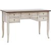 Vicentini arreda SCRIVANIA SCRITTOIO IN LEGNO SHABBY CHIC BICOLORE BIANCO ANTICATO E NOCE (L 105 P 56 H 81)