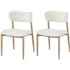 RBJNGMYY Walnut Dining Chairs Set of 2 Walnut Dining Chairs with Wooden Armrests Beige Fabric Kitchen Cafe Living Room Decorative Furniture with Vintage Farm Wooden Base for Kitchen Dining Room Cafe