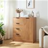[en.casa] Comò con 4 Cassetti e Anta Casettiera per Camera da Letto Corridoio Soggiorno Mobile Organizzatore Archiviazione 90 x 80 x 40 cm Effetto Rovere