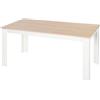 H.J WeDoo Tavolo da Pranzo Rettangolare, Tavolo da Cucina in Legno per 4 Persone, 160x80x75cm, Rovere e Bianco