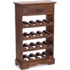 Design Delights CANTINETTA Cortez- 85 x 55 x 23 cm (A x L x P), in Legno Massiccio, Colore Marrone Chiaro, mensola da Vino