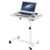 lyrlody Scrivania Mobile per Computer Portatile con Ruote, Tavolo da Altezza Regolabile 62-88 cm, Bianco