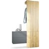Vladon Carlton Hallway Set 2, Set per Il corridoio con 1 Pannello Appendiabiti, 1 cassettiera, Antracite Opaco/Rovere Naturale (105 x 193 x 35 cm)