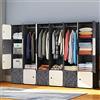 HOMIDEC Armadio armadio a 24 cubi portatile, scaffale di stoccaggio, armadio, con 35 x 45 cm, scomparti più profondi, Nero E Bianco