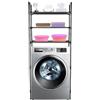 HUOLE Armadietto WC a 3 livelli, mensola WC autoportante in metallo, portaoggetti sopra il WC o la lavatrice, poco semplice, scaffale per WC, 72 x 25 x 155 cm, nero