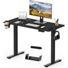 SANODESK Scrivania Regolabile in Altezza con Piano Completo - Inclusi 4 Accessori: Portabicchieri, Gancio, Contenitore e Gestione Cavi, con Funzione di Memoria, per Ufficio e Tempo Libero