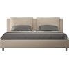 BS COM Letto matrimoniale king size contenitore imbottito 200x200 similpelle tortora