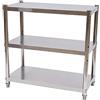 PINYELIN Scaffale per carichi pesanti, 3 ripiani, in acciaio inox, 80 x 40 cm, per forno a microonde, per carichi pesanti, per organizzatori in cucina e camera da letto